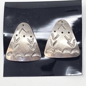 MEK Co. .925 sterling silver Native American triangle stud earrings